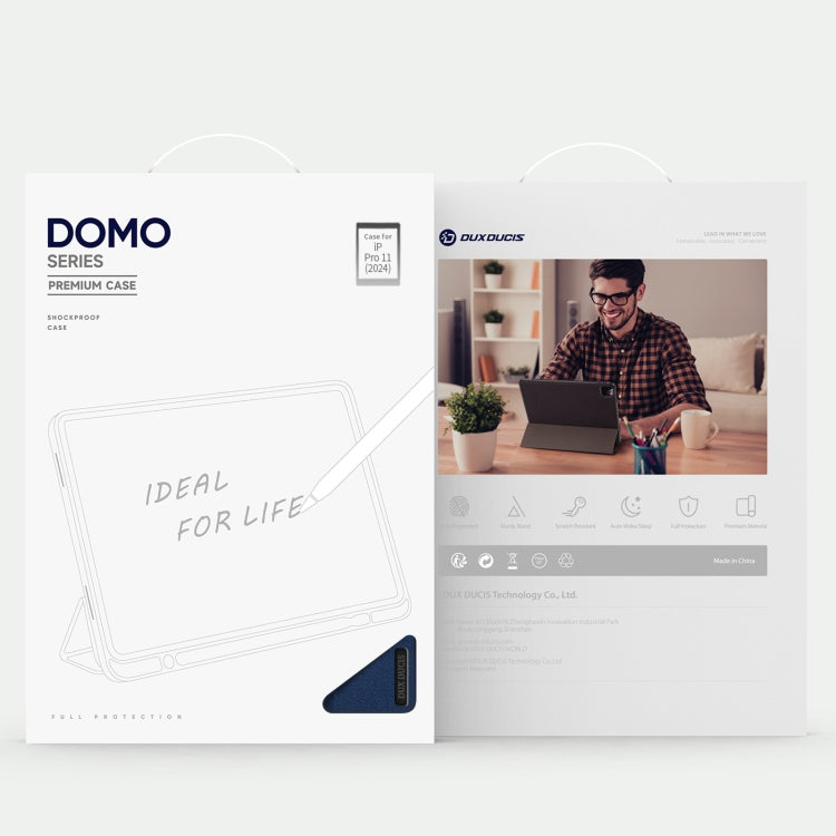 For iPad Pro 11 2024 DUX DUCIS Domo Series Cloth Texture Magnetic Leather Tablet Case(Blue) - iPad Pro 11 2024 Cases by DUX DUCIS | Online Shopping South Africa | PMC TechLife | Buy Now Pay Later Mobicred
