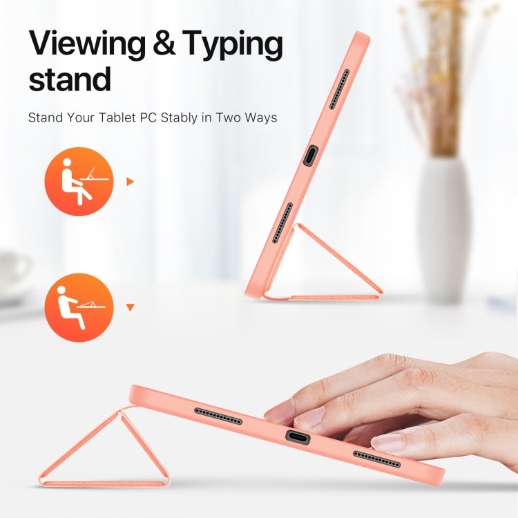 For iPad Pro 11 2024 DUX DUCIS Domo Series Cloth Texture Magnetic Leather Tablet Case(Pink) - iPad Pro 11 2024 Cases by DUX DUCIS | Online Shopping South Africa | PMC TechLife | Buy Now Pay Later Mobicred