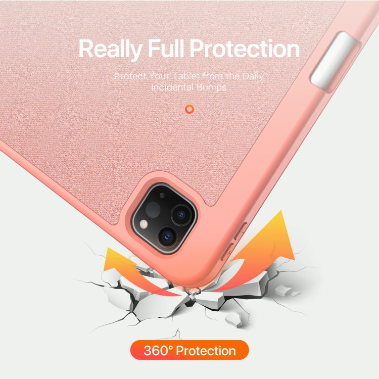 For iPad Pro 11 2024 DUX DUCIS Domo Series Cloth Texture Magnetic Leather Tablet Case(Pink) - iPad Pro 11 2024 Cases by DUX DUCIS | Online Shopping South Africa | PMC TechLife | Buy Now Pay Later Mobicred