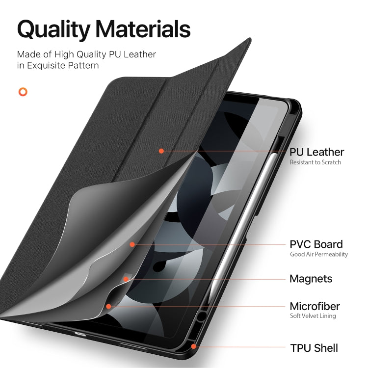 For iPad Air 13 2024 / 2025 DUX DUCIS Domo Series Cloth Texture Magnetic Leather Tablet Case(Black) - iPad Air 13 2025 / 2024 Cases by DUX DUCIS | Online Shopping South Africa | PMC TechLife | Buy Now Pay Later Mobicred