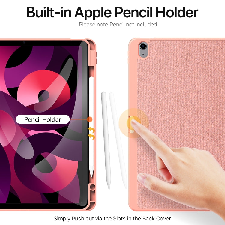 For iPad Air 13 2024 / 2025 DUX DUCIS Domo Series Cloth Texture Magnetic Leather Tablet Case(Pink) - free shipping - PMC TechLife - Order now!