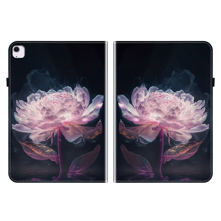 For iPad Air 13 2024 Crystal Texture Painted Leather Smart Tablet Case(Purple Peony) - iPad Air 13 2024 Cases by PMC TechLife | Online Shopping South Africa | PMC TechLife | Buy Now Pay Later Mobicred