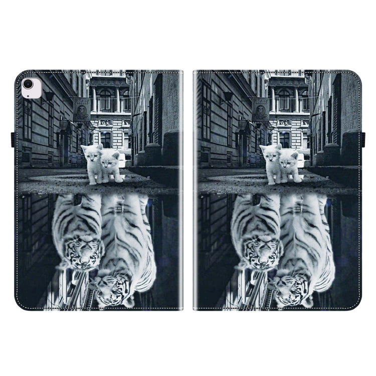 For iPad Air 13 2024 Crystal Texture Painted Leather Smart Tablet Case(Cat Reflection Tiger) - iPad Air 13 2024 Cases by PMC TechLife | Online Shopping South Africa | PMC TechLife | Buy Now Pay Later Mobicred