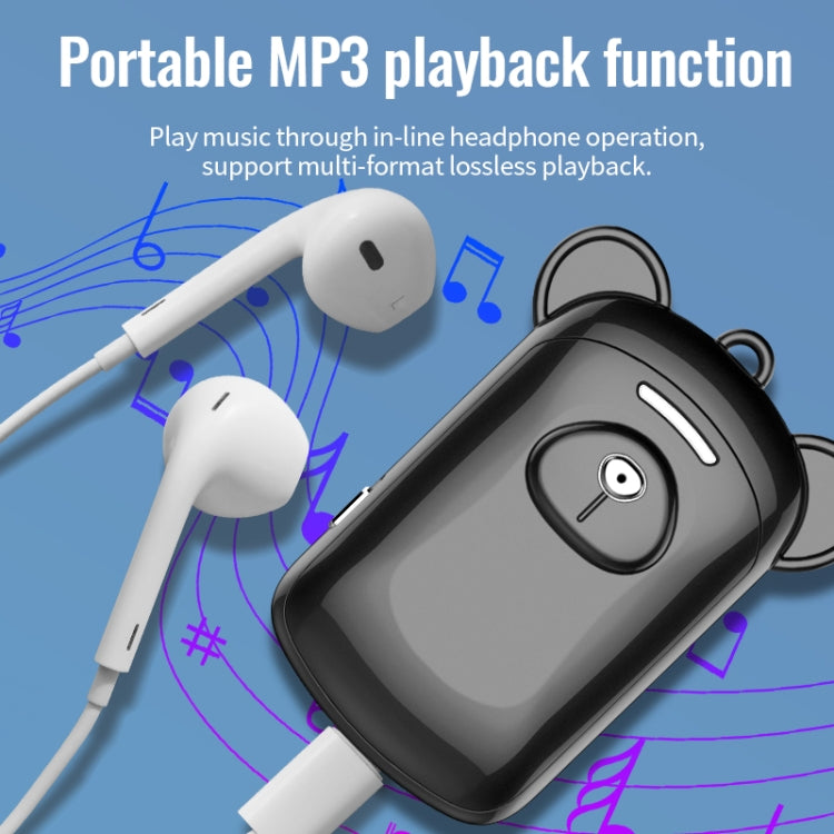 JNN Q6 Bear Smart Noise Cancelling Voice Recorder, Memory:4GB(Black) - free shipping - PMC TechLife - Order now!