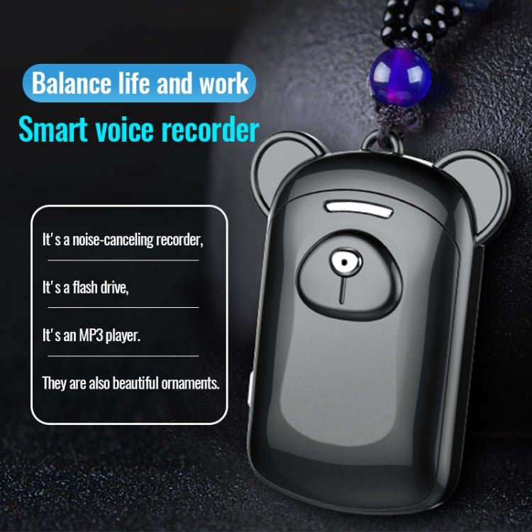JNN Q6 Bear Smart Noise Cancelling Voice Recorder, Memory:16GB(Black) - Recording Pen by JNN | Online Shopping South Africa | PMC TechLife | Buy Now Pay Later Mobicred