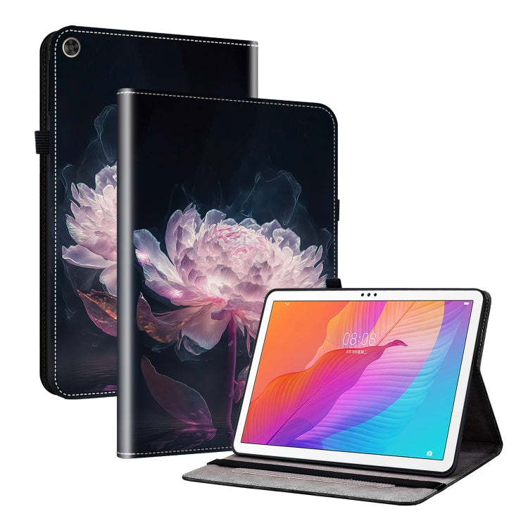 For Huawei MatePad T 10s / Enjoy Tablet 2 Crystal Texture Painted Leather Smart Tablet Case(Purple Peony) - Huawei by PMC TechLife | Online Shopping South Africa | PMC TechLife | Buy Now Pay Later Mobicred