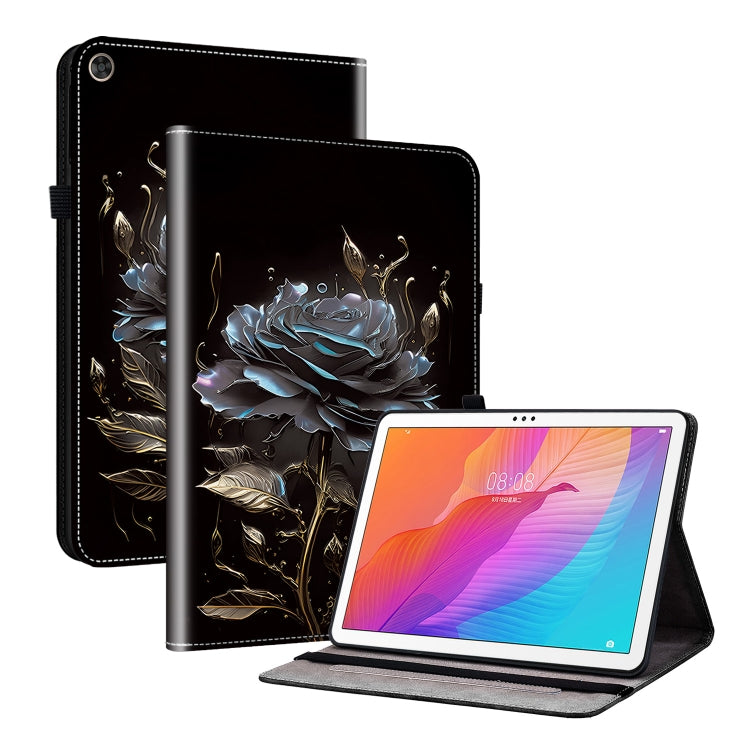 For Huawei MatePad T 10s / Enjoy Tablet 2 Crystal Texture Painted Leather Smart Tablet Case(Black Rose) - Huawei by PMC TechLife | Online Shopping South Africa | PMC TechLife | Buy Now Pay Later Mobicred