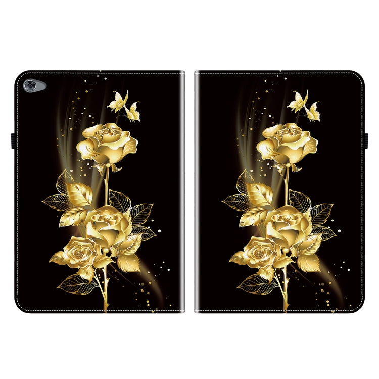 For Huawei MediaPad M5 Lite 10 / C5 10.1 Crystal Texture Painted Leather Smart Tablet Case(Gold Butterfly Rose) - Huawei by PMC TechLife | Online Shopping South Africa | PMC TechLife | Buy Now Pay Later Mobicred