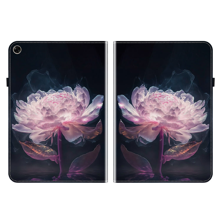 For Realme Pad 10.4 Crystal Texture Painted Leather Tablet Case(Purple Peony) - Realme by PMC TechLife | Online Shopping South Africa | PMC TechLife | Buy Now Pay Later Mobicred