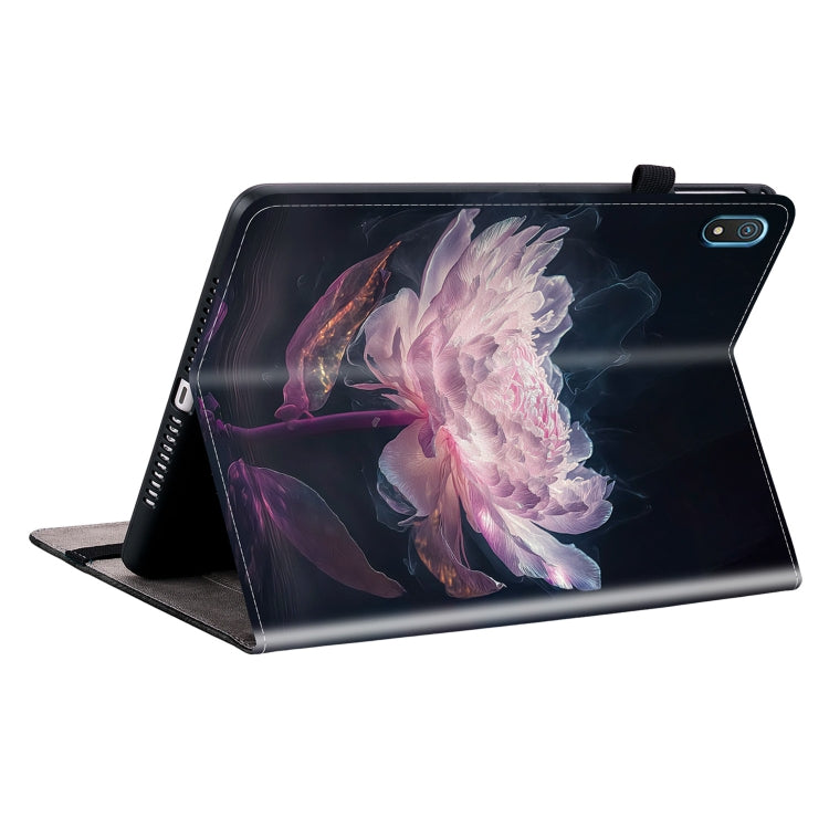 For Nokia T20 10.4 2021 Crystal Texture Painted Leather Tablet Case(Purple Peony) - Nokia by PMC TechLife | Online Shopping South Africa | PMC TechLife | Buy Now Pay Later Mobicred