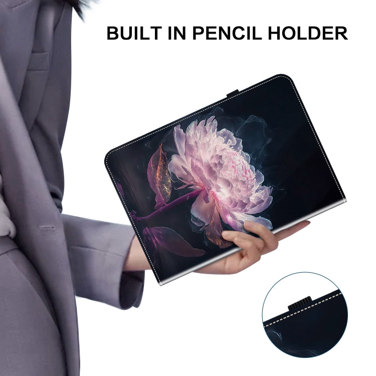 For Amazon Fire HD10 / HD10 Plus 2021 Crystal Texture Painted Leather Smart Tablet Case(Purple Peony) - Amazon by PMC TechLife | Online Shopping South Africa | PMC TechLife | Buy Now Pay Later Mobicred