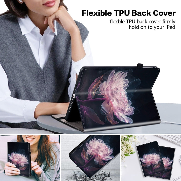 For Amazon Fire HD10 / HD10 Plus 2021 Crystal Texture Painted Leather Smart Tablet Case(Purple Peony) - Amazon by PMC TechLife | Online Shopping South Africa | PMC TechLife | Buy Now Pay Later Mobicred