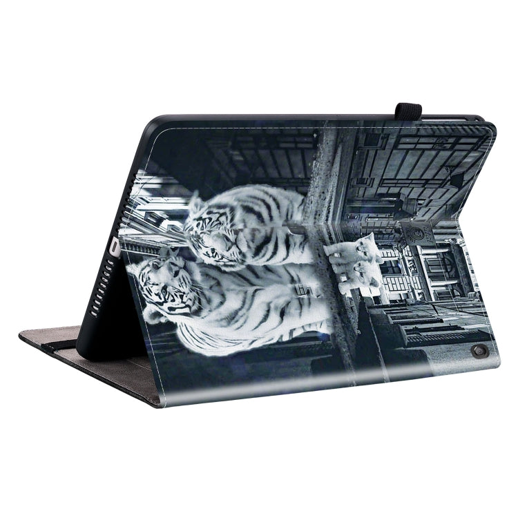 For Amazon Fire HD10 2023 Crystal Texture Painted Leather Tablet Case(Cat Reflection Tiger) - Amazon by PMC TechLife | Online Shopping South Africa | PMC TechLife | Buy Now Pay Later Mobicred