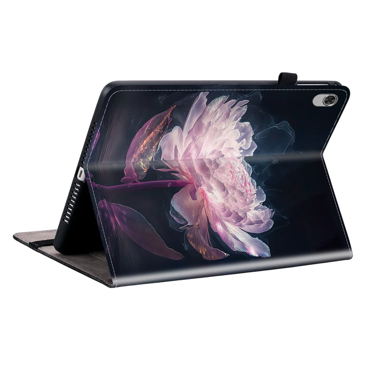 For Lenovo M10 Plus 10.3 Crystal Texture Painted Leather Tablet Case(Purple Peony) - Lenovo by PMC TechLife | Online Shopping South Africa | PMC TechLife | Buy Now Pay Later Mobicred