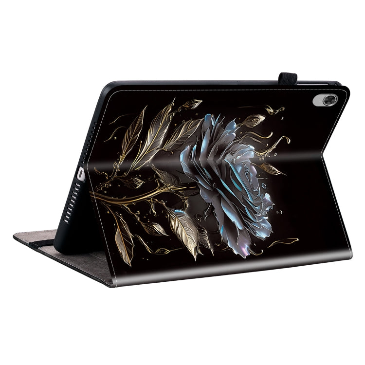 For Lenovo M10 Plus 10.3 Crystal Texture Painted Leather Tablet Case(Black Rose) - Lenovo by PMC TechLife | Online Shopping South Africa | PMC TechLife | Buy Now Pay Later Mobicred