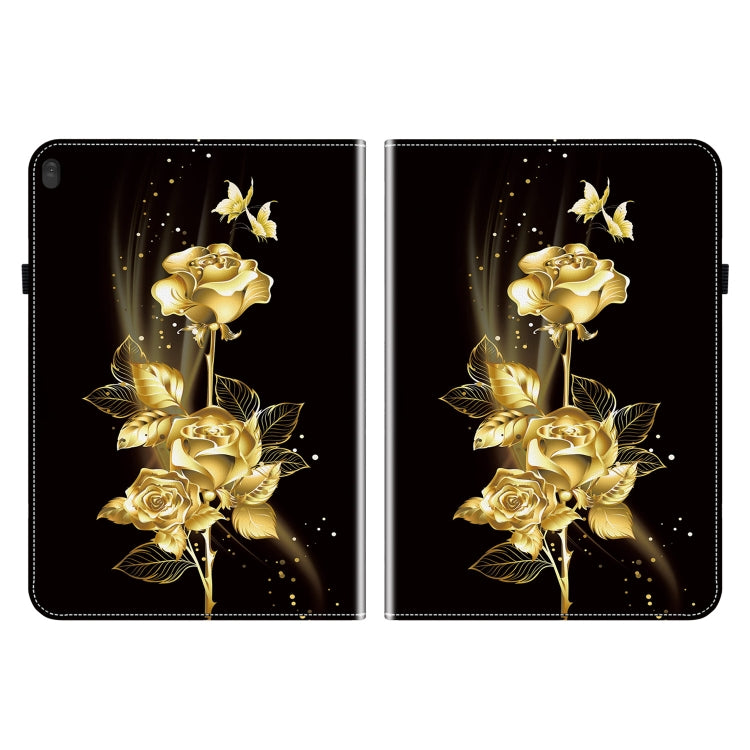 For Lenovo Tab M10 X605 / M10 HD X505 Crystal Texture Painted Leather Tablet Case(Gold Butterfly Rose) - Lenovo by PMC TechLife | Online Shopping South Africa | PMC TechLife | Buy Now Pay Later Mobicred