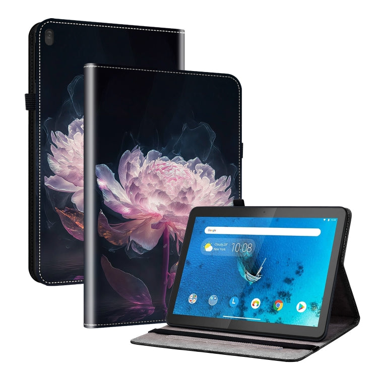 For Lenovo Tab M10 X605 / M10 HD X505 Crystal Texture Painted Leather Tablet Case(Purple Peony) - Lenovo by PMC TechLife | Online Shopping South Africa | PMC TechLife | Buy Now Pay Later Mobicred