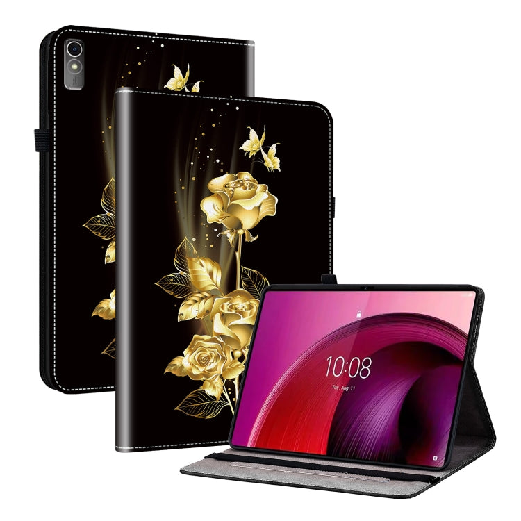 For Lenovo Tab M10 5G 2023 Crystal Texture Painted Leather Tablet Case(Gold Butterfly Rose) - Lenovo by PMC TechLife | Online Shopping South Africa | PMC TechLife | Buy Now Pay Later Mobicred