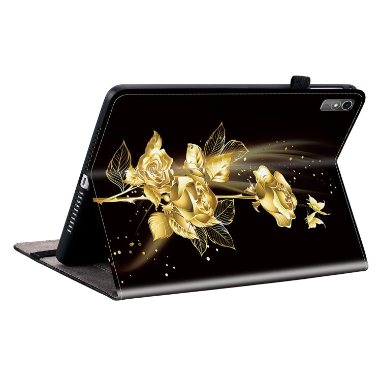 For Lenovo Tab M10 5G 2023 Crystal Texture Painted Leather Tablet Case(Gold Butterfly Rose) - Lenovo by PMC TechLife | Online Shopping South Africa | PMC TechLife | Buy Now Pay Later Mobicred