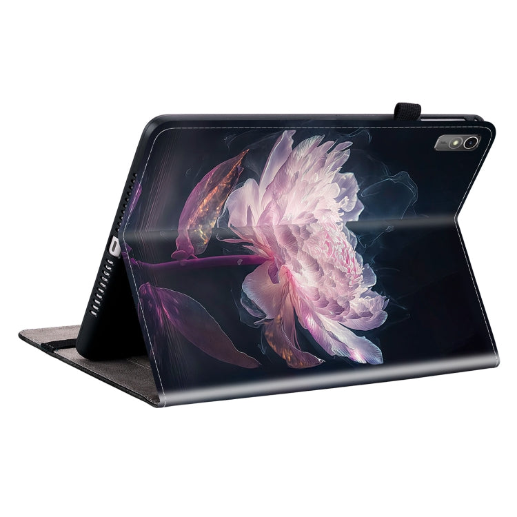 For Lenovo Tab M10 5G 2023 Crystal Texture Painted Leather Tablet Case(Purple Peony) - Lenovo by PMC TechLife | Online Shopping South Africa | PMC TechLife | Buy Now Pay Later Mobicred