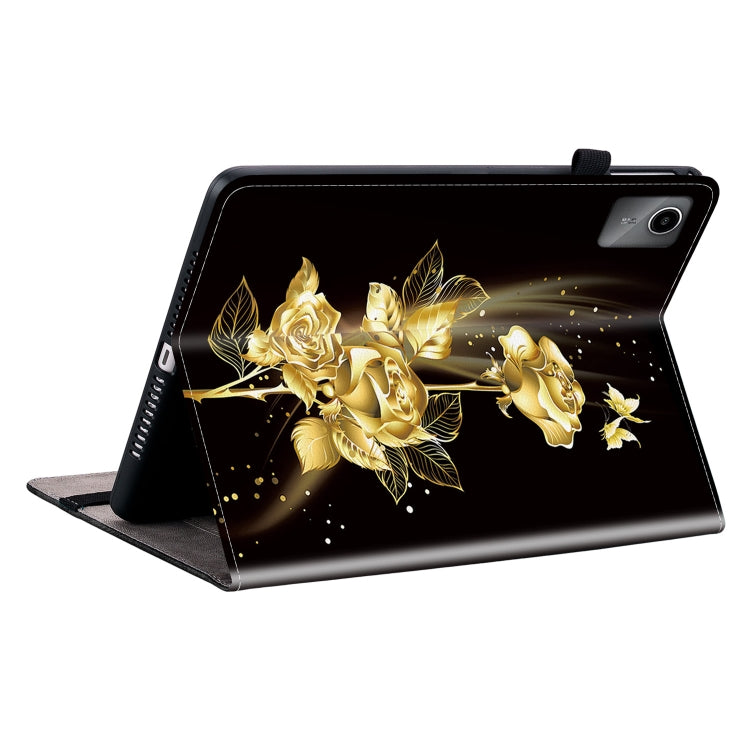 For Lenovo Tab M11/ Xiaoxin Pad 11 2024 Crystal Texture Painted Leather Tablet Case(Gold Butterfly Rose) - Lenovo by PMC TechLife | Online Shopping South Africa | PMC TechLife | Buy Now Pay Later Mobicred