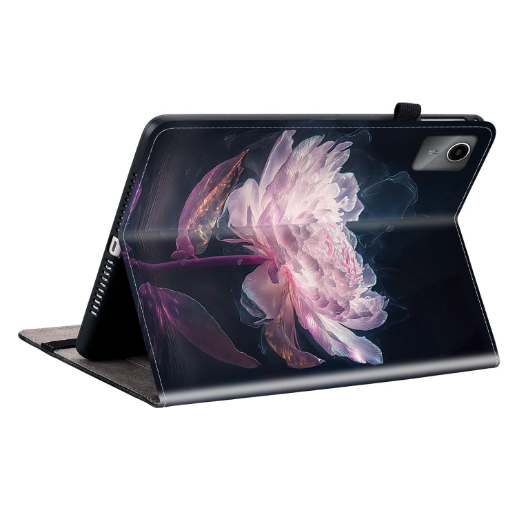 For Lenovo Tab M11/ Xiaoxin Pad 11 2024 Crystal Texture Painted Leather Tablet Case(Purple Peony) - Lenovo by PMC TechLife | Online Shopping South Africa | PMC TechLife | Buy Now Pay Later Mobicred