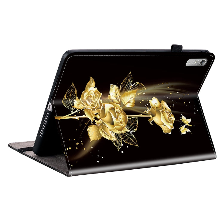 For Lenovo Tab P11 Gen 2 11.5 Crystal Texture Painted Leather Tablet Case(Gold Butterfly Rose) - Lenovo by PMC TechLife | Online Shopping South Africa | PMC TechLife | Buy Now Pay Later Mobicred