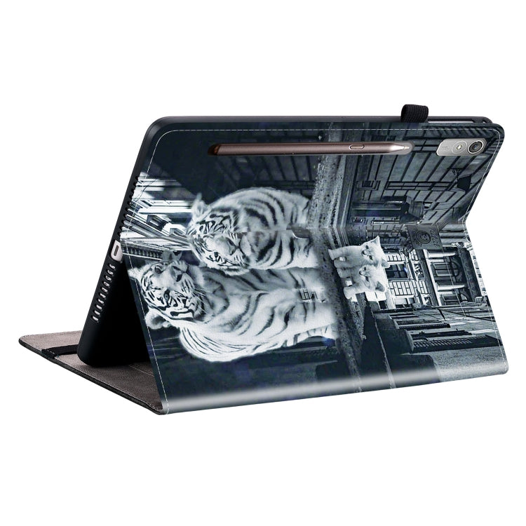 For Lenovo Tab P11 Pro Gen 2 11.2 Crystal Texture Painted Leather Tablet Case(Cat Reflection Tiger) - Lenovo by PMC TechLife | Online Shopping South Africa | PMC TechLife | Buy Now Pay Later Mobicred