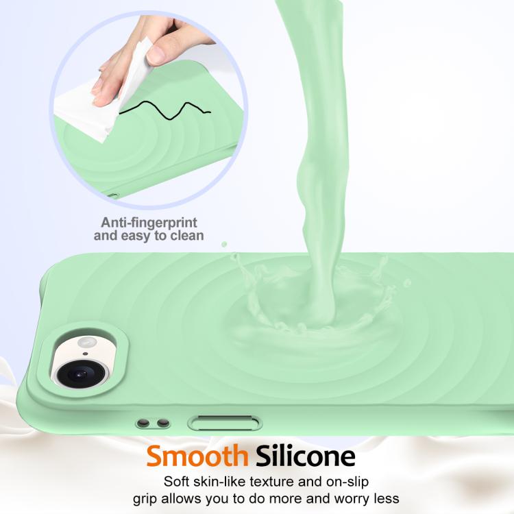 For iPhone 16e Wave Texture MagSafe Magnetic Liquid Silicone Phone Case(Green) - iPhone 16e Cases by PMC TechLife | Online Shopping South Africa | PMC TechLife | Buy Now Pay Later Mobicred