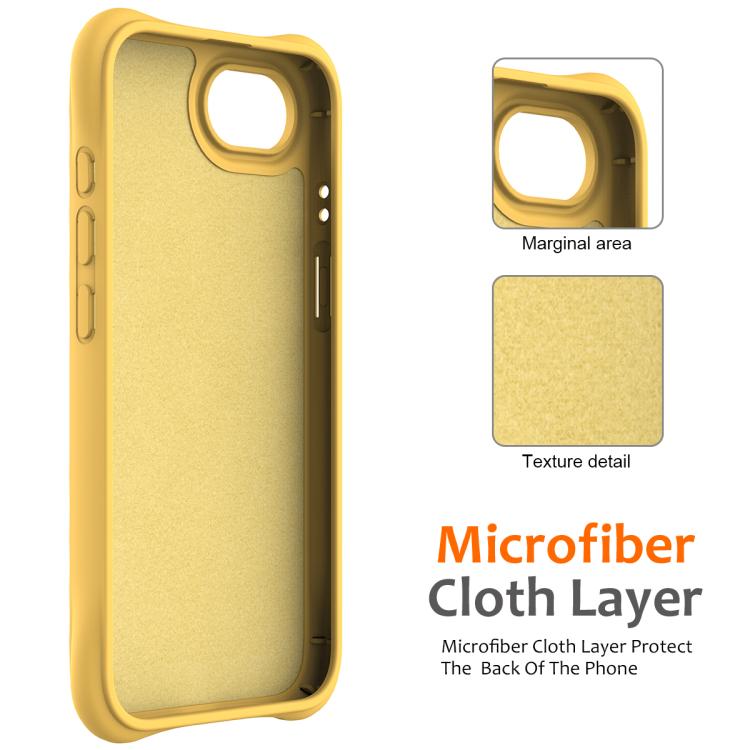 For iPhone 16e Wave Texture MagSafe Magnetic Liquid Silicone Phone Case(Yellow) - iPhone 16e Cases by PMC TechLife | Online Shopping South Africa | PMC TechLife | Buy Now Pay Later Mobicred