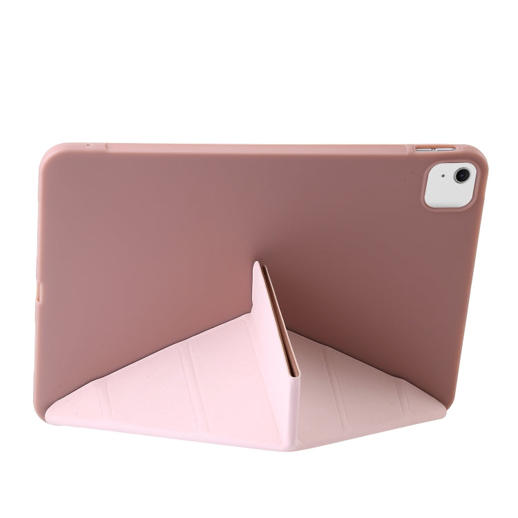 For iPad Air 11 2025 / 2024 TPU Deformation Flip Leather Tablet Case with Holder(Rose Gold) - free shipping - PMC TechLife - Order now!