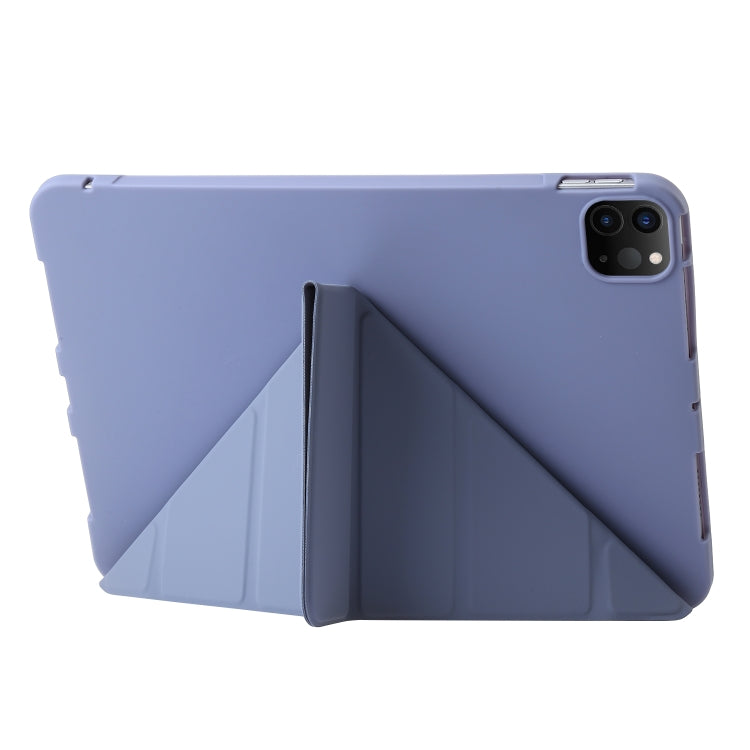 For iPad Pro 11 2024 TPU Deformation Flip Leather Tablet Case with Holder(Purple) - free shipping - PMC TechLife - Order now!