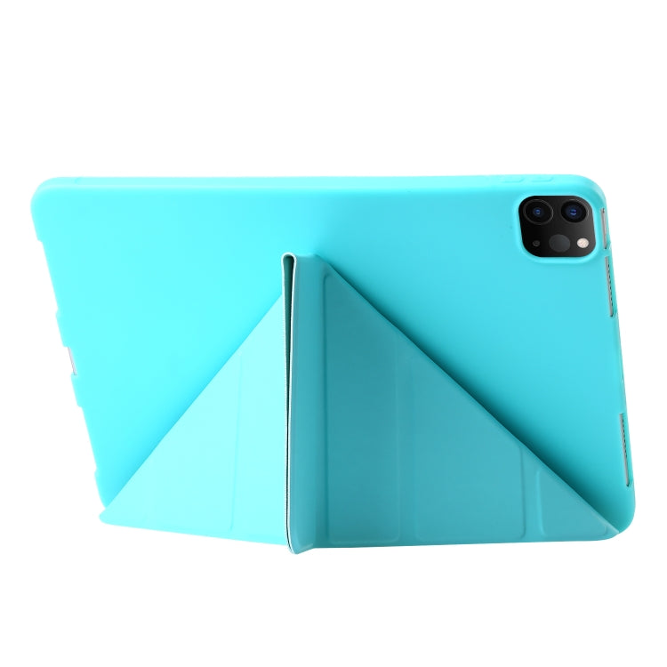 For iPad Pro 11 2024 TPU Deformation Flip Leather Tablet Case with Holder(Mint Blue) - iPad Pro 11 2024 Cases by PMC TechLife | Online Shopping South Africa | PMC TechLife | Buy Now Pay Later Mobicred