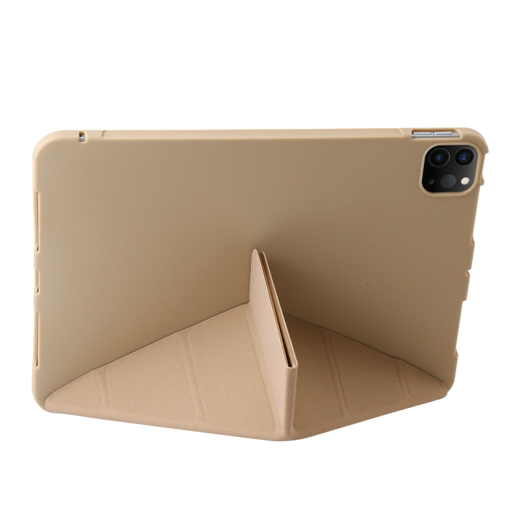 For iPad Pro 13 2024 TPU Deformation Flip Leather Tablet Case with Holder(Gold) - iPad Pro 13 2024 Cases by PMC TechLife | Online Shopping South Africa | PMC TechLife | Buy Now Pay Later Mobicred