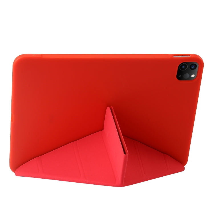 For iPad Pro 13 2024 TPU Deformation Flip Leather Tablet Case with Holder(Red) - iPad Pro 13 2024 Cases by PMC TechLife | Online Shopping South Africa | PMC TechLife | Buy Now Pay Later Mobicred