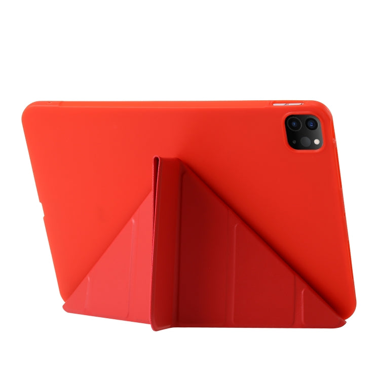 For iPad Pro 13 2024 TPU Deformation Flip Leather Tablet Case with Holder(Red) - iPad Pro 13 2024 Cases by PMC TechLife | Online Shopping South Africa | PMC TechLife | Buy Now Pay Later Mobicred