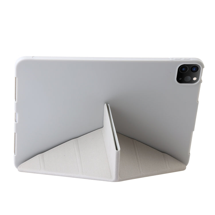 For iPad Pro 13 2024 TPU Deformation Flip Leather Tablet Case with Holder(Grey) - iPad Pro 13 2024 Cases by PMC TechLife | Online Shopping South Africa | PMC TechLife | Buy Now Pay Later Mobicred
