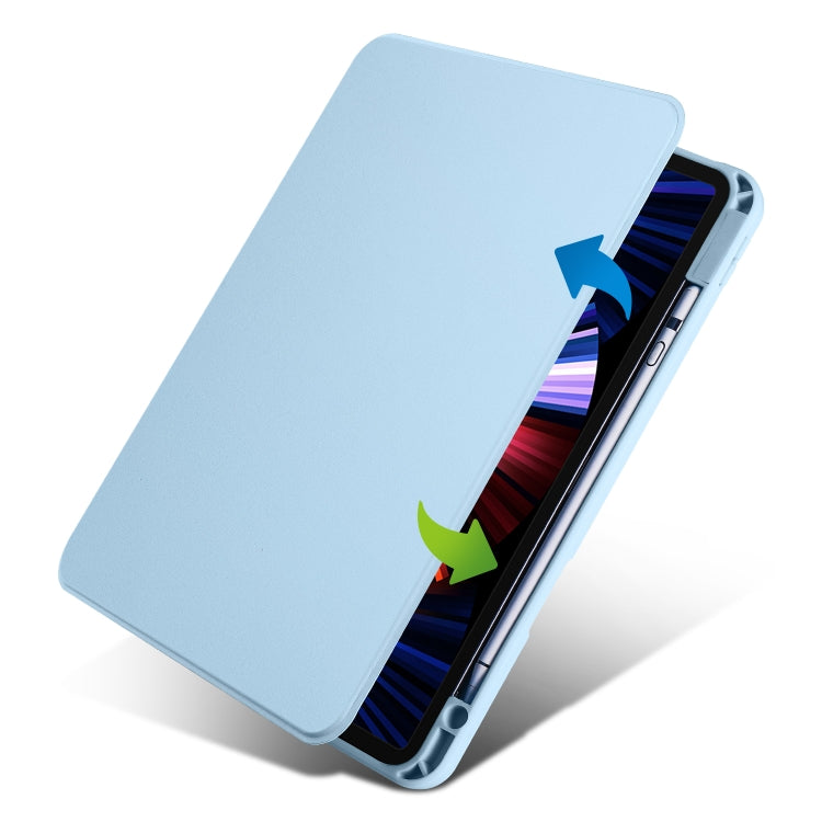 For iPad Air 11 2024 Acrylic 360 Degree Rotation Holder Leather Tablet Case(Ice Blue) - iPad Air 11 2024 Cases by PMC TechLife | Online Shopping South Africa | PMC TechLife | Buy Now Pay Later Mobicred