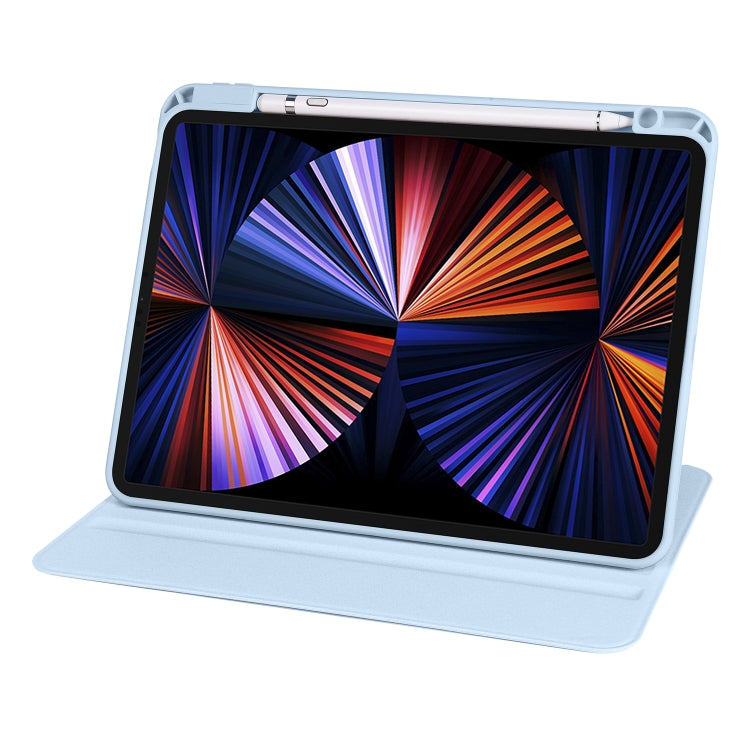 For iPad Air 11 2024 Acrylic 360 Degree Rotation Holder Leather Tablet Case(Ice Blue) - iPad Air 11 2024 Cases by PMC TechLife | Online Shopping South Africa | PMC TechLife | Buy Now Pay Later Mobicred