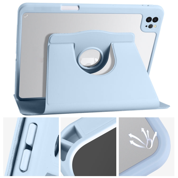 For iPad Air 11 2024 Acrylic 360 Degree Rotation Holder Leather Tablet Case(Ice Blue) - iPad Air 11 2024 Cases by PMC TechLife | Online Shopping South Africa | PMC TechLife | Buy Now Pay Later Mobicred