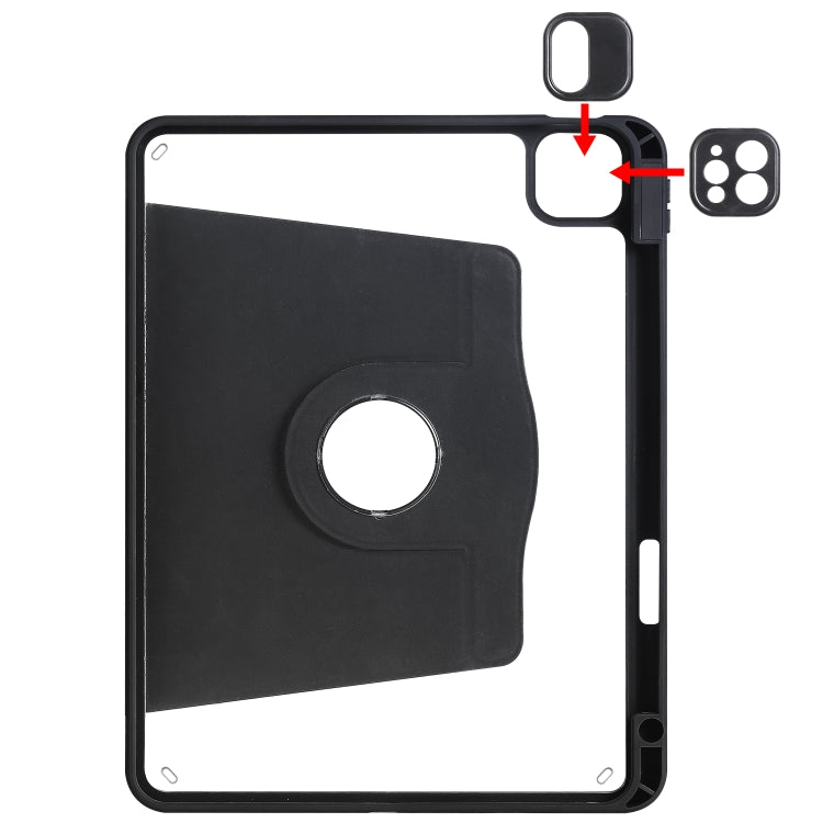 For iPad Air 11 2024 Acrylic 360 Degree Rotation Holder Leather Tablet Case(Black) - iPad Air 11 2024 Cases by PMC TechLife | Online Shopping South Africa | PMC TechLife | Buy Now Pay Later Mobicred