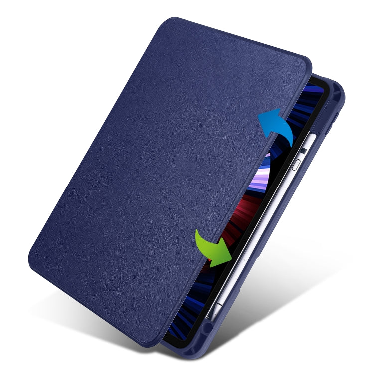 For iPad Air 11 2025 / 2024 Acrylic 360 Degree Rotation Holder Leather Tablet Case(Dark Blue) - More iPad Cases by PMC TechLife | Online Shopping South Africa | PMC TechLife | Buy Now Pay Later Mobicred