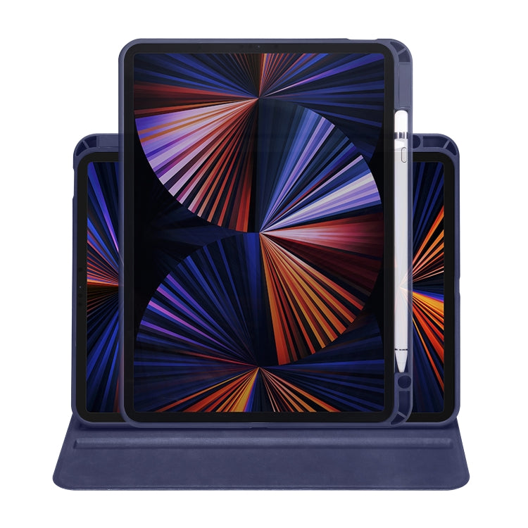 For iPad Air 11 2025 / 2024 Acrylic 360 Degree Rotation Holder Leather Tablet Case(Dark Blue) - More iPad Cases by PMC TechLife | Online Shopping South Africa | PMC TechLife | Buy Now Pay Later Mobicred