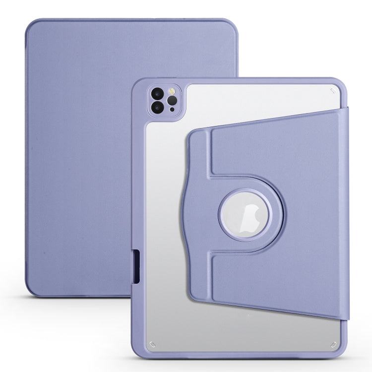 For iPad Air 11 2025 / 2024 Acrylic 360 Degree Rotation Holder Leather Tablet Case(Lavender Purple) - free shipping - PMC TechLife - Order now!
