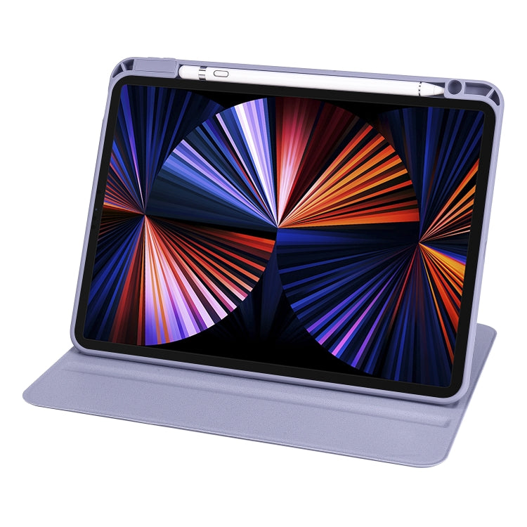 For iPad Air 11 2025 / 2024 Acrylic 360 Degree Rotation Holder Leather Tablet Case(Lavender Purple) - free shipping - PMC TechLife - Order now!