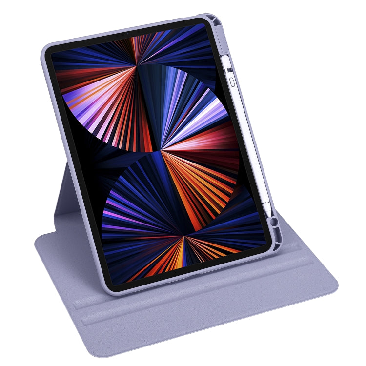 For iPad Air 11 2025 / 2024 Acrylic 360 Degree Rotation Holder Leather Tablet Case(Lavender Purple) - free shipping - PMC TechLife - Order now!