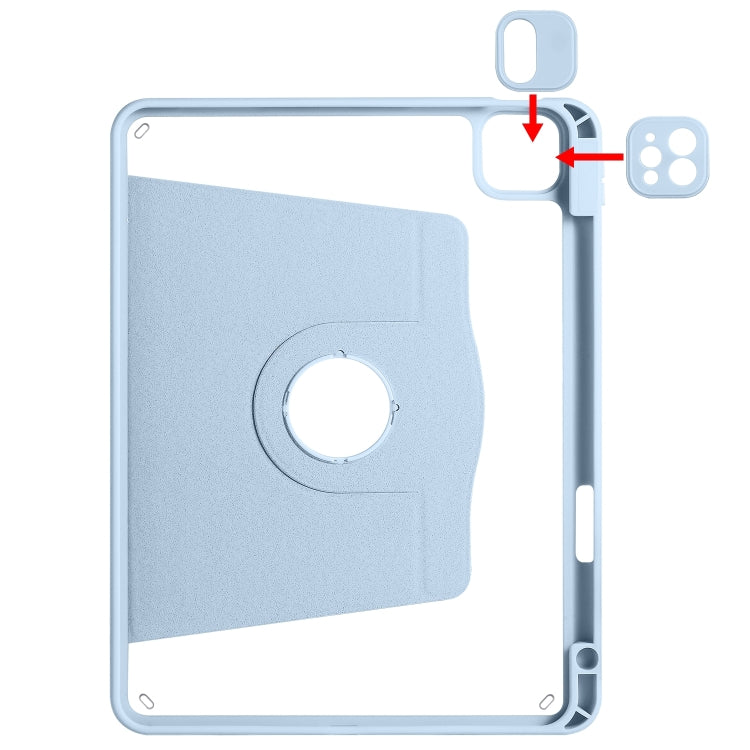 For iPad Air 13 2024 Acrylic 360 Degree Rotation Holder Leather Tablet Case(Ice Blue) - iPad Air 13 2024 Cases by PMC TechLife | Online Shopping South Africa | PMC TechLife | Buy Now Pay Later Mobicred