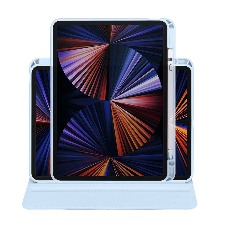 For iPad Air 13 2024 Acrylic 360 Degree Rotation Holder Leather Tablet Case(Ice Blue) - iPad Air 13 2024 Cases by PMC TechLife | Online Shopping South Africa | PMC TechLife | Buy Now Pay Later Mobicred