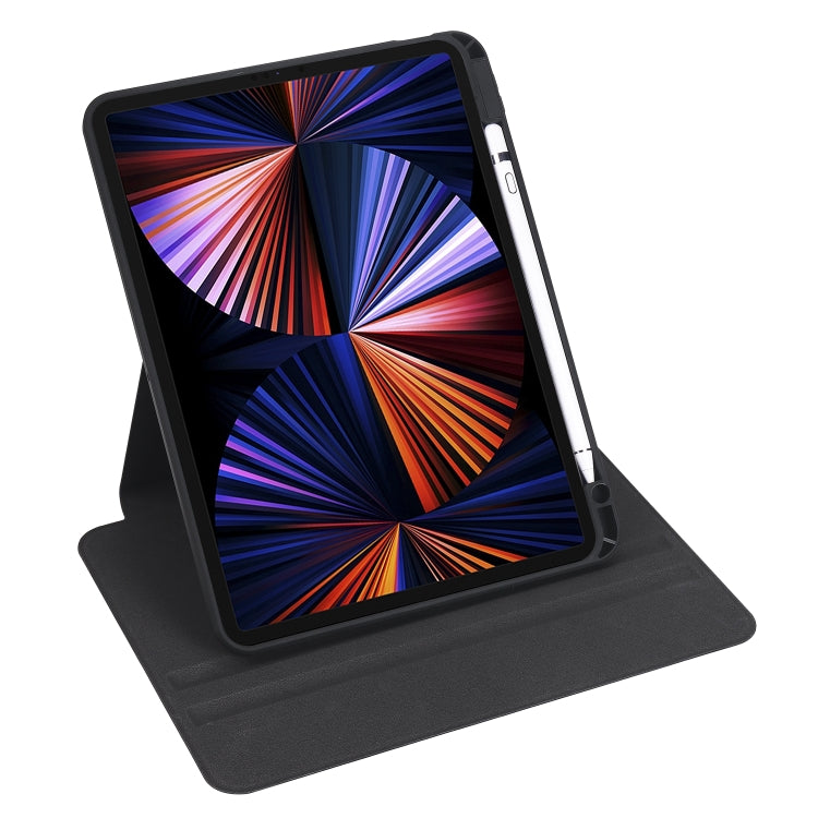 For iPad Air 13 2024 Acrylic 360 Degree Rotation Holder Leather Tablet Case(Black) - iPad Air 13 2024 Cases by PMC TechLife | Online Shopping South Africa | PMC TechLife | Buy Now Pay Later Mobicred