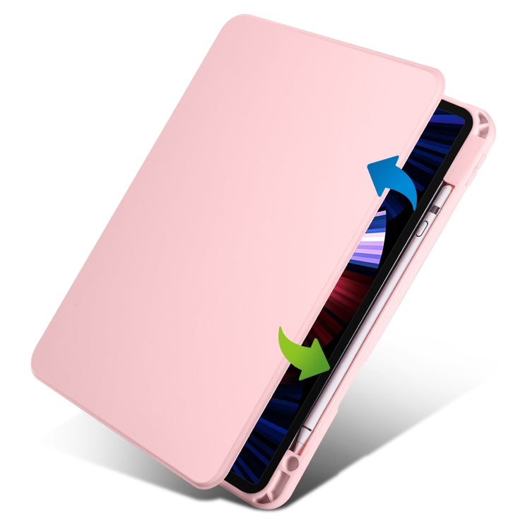 For iPad Air 13 2024 Acrylic 360 Degree Rotation Holder Leather Tablet Case(Sand Pink) - iPad Air 13 2024 Cases by PMC TechLife | Online Shopping South Africa | PMC TechLife | Buy Now Pay Later Mobicred